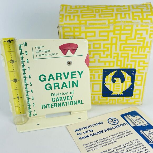 Morco Metal Rain Guage Garvey Grain Farm Feed Seed Co-op Advertising VTG NOS - Picture 1 of 5